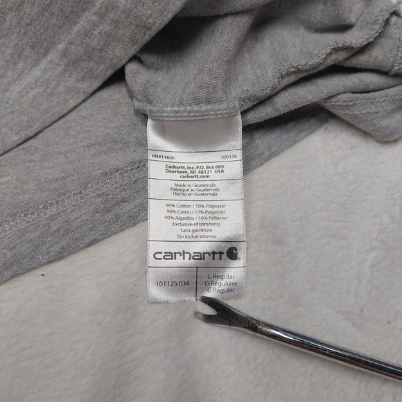 Carhartt Relaxed Fit Gray Short Sleeve Workwear Pocket T-Shirt Men's Size Large - Picture 5 of 6